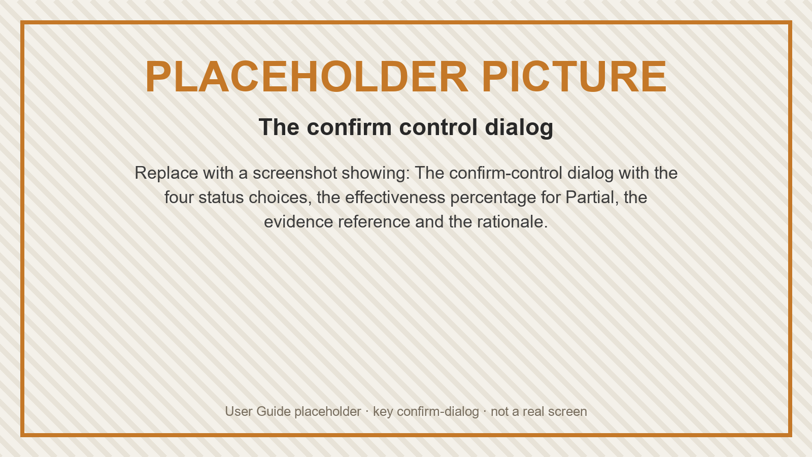 Placeholder: The confirm control dialog