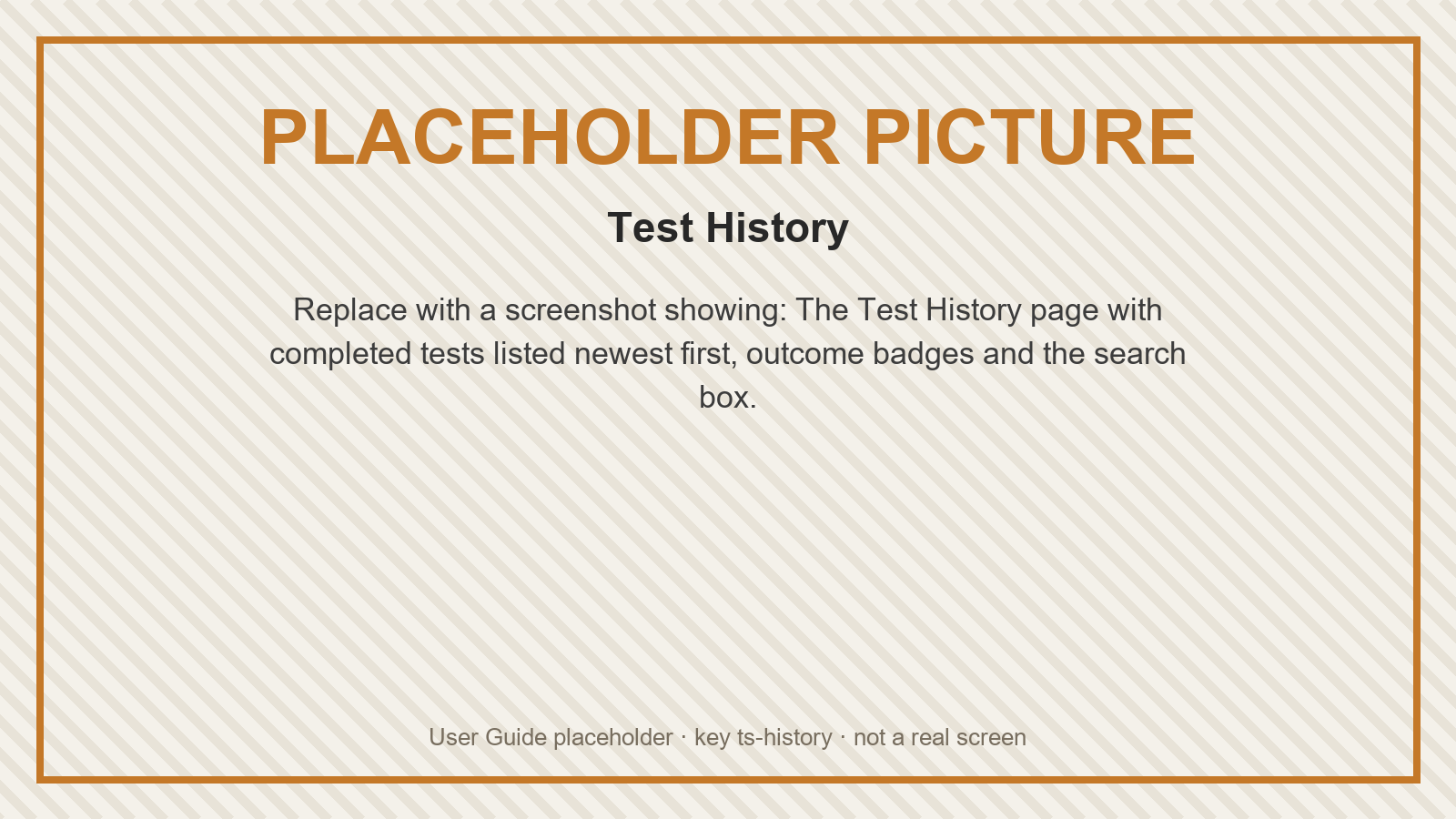 Placeholder: Test History
