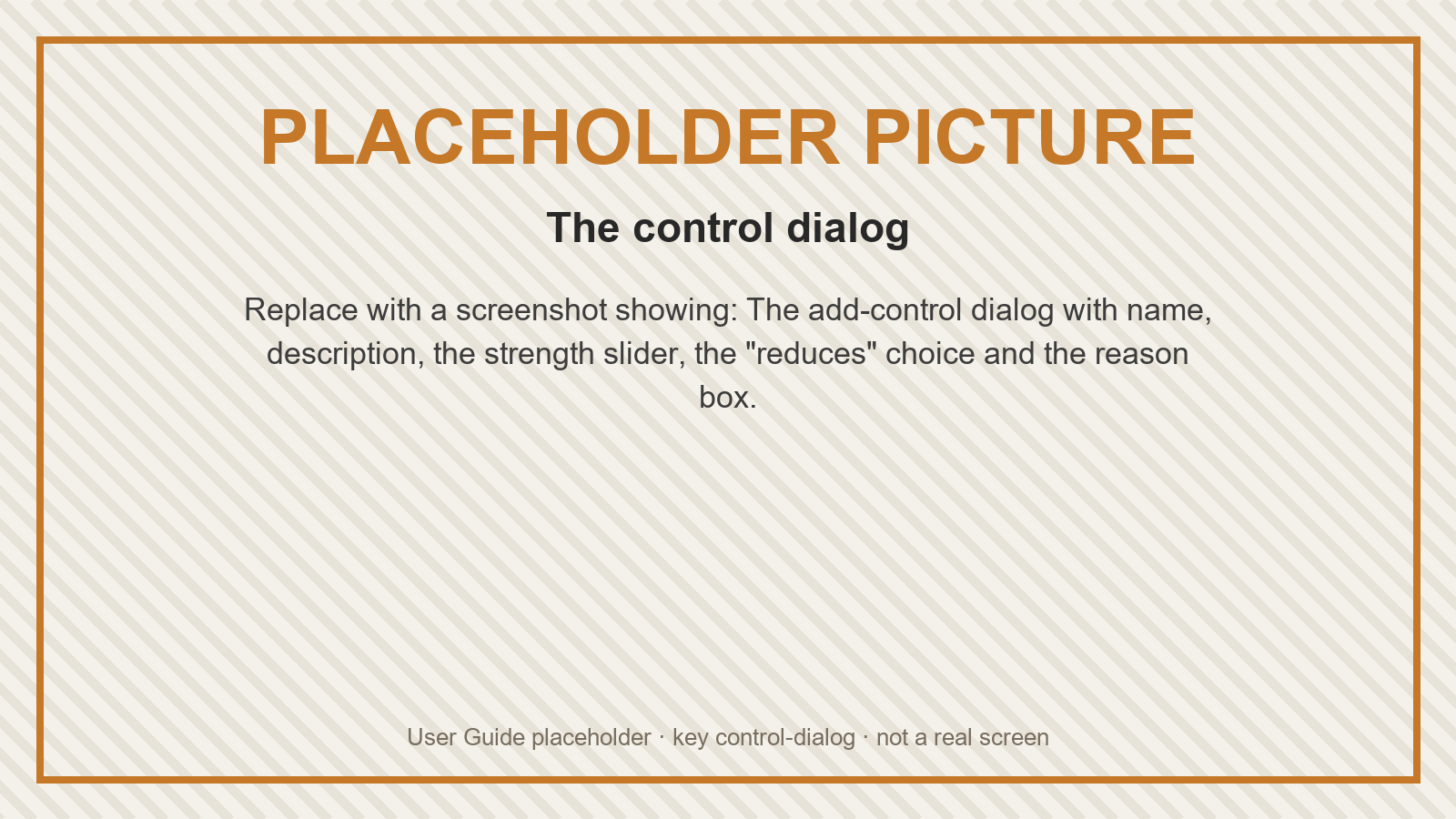 Placeholder: The control dialog