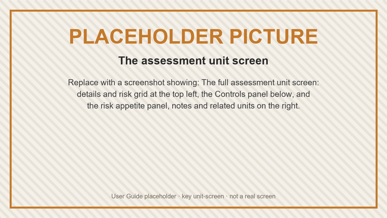 Placeholder: The assessment unit screen
