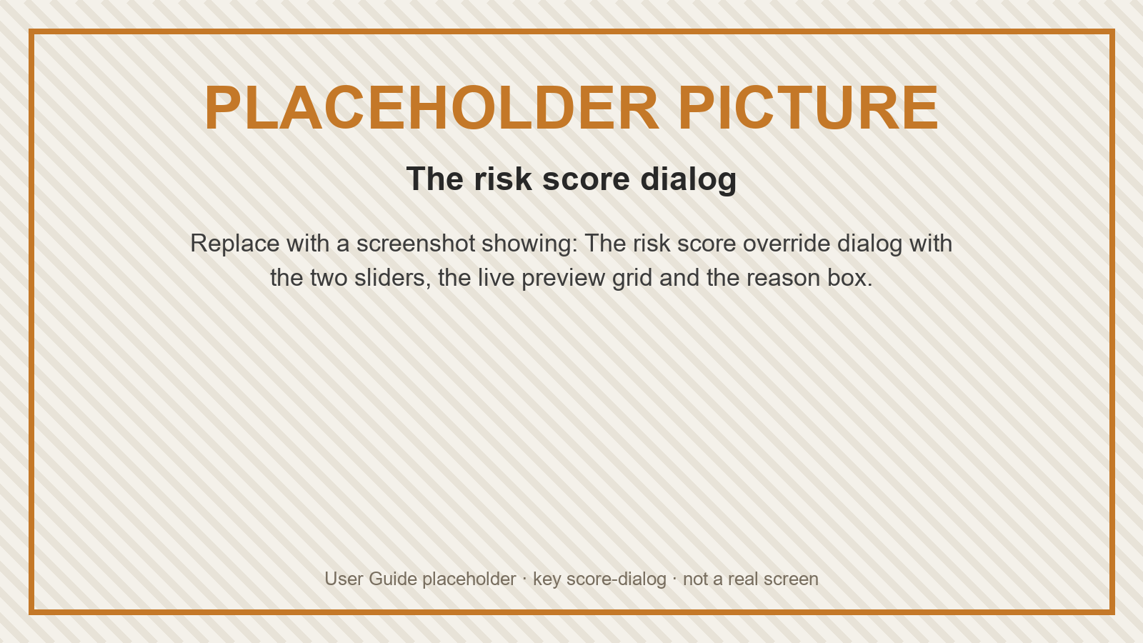 Placeholder: The risk score dialog