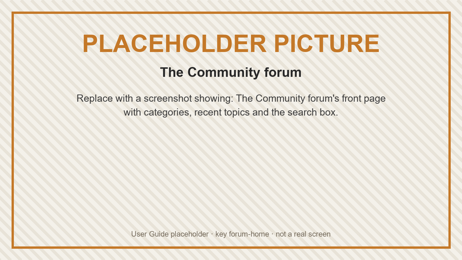 Placeholder: The Community forum