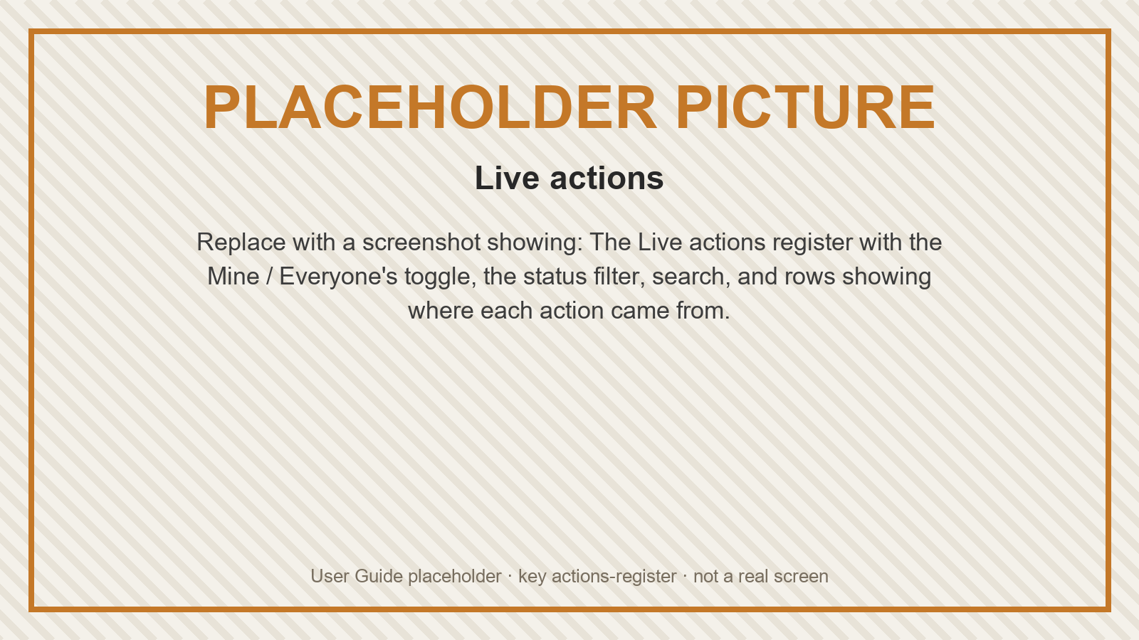 Placeholder: Live actions